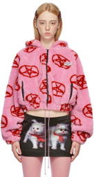 Ashley Williams SSENSE Exclusive Pink Faux-Fur Pentagram Hoodie