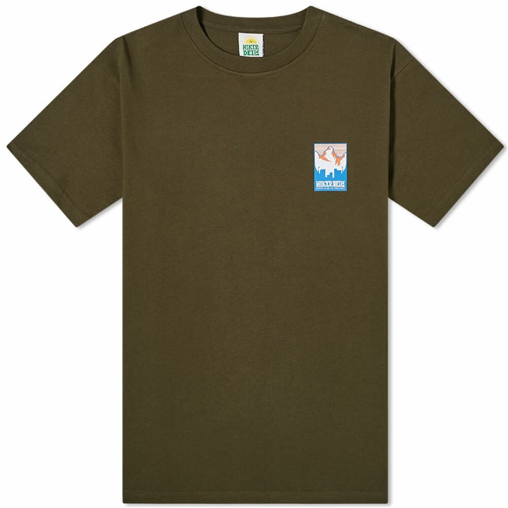 Photo: Hikerdelic Men's Patch Logo T-Shirt in Military Green/Multi