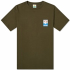 Hikerdelic Men's Patch Logo T-Shirt in Military Green/Multi