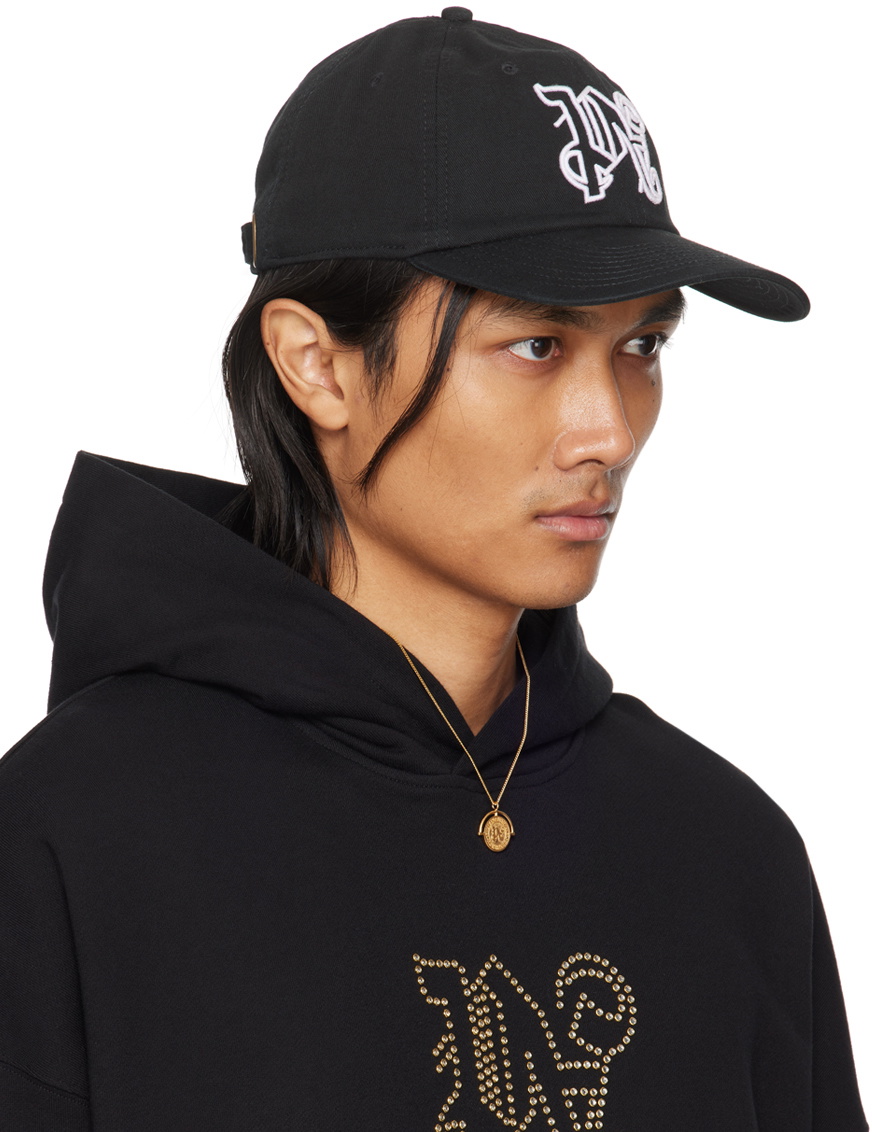 Palm Angels monogram cap モノグラムキャップ Palm Angels Black Monogram Cap Palm Angels