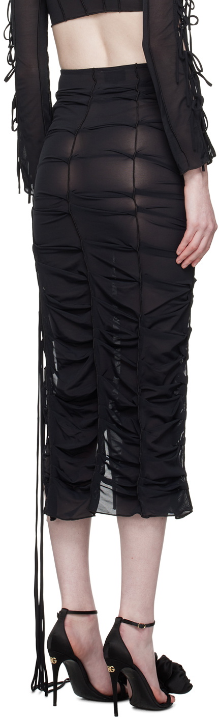 Fancì Club Black Gathered Maxi Skirt