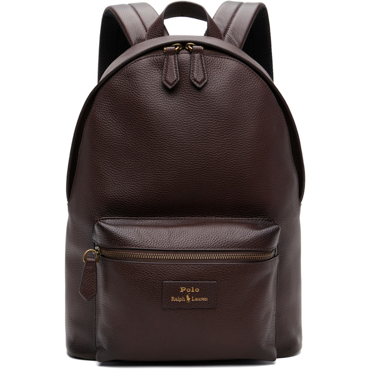 Photo: Polo Ralph Lauren Brown Pebbled Leather Backpack