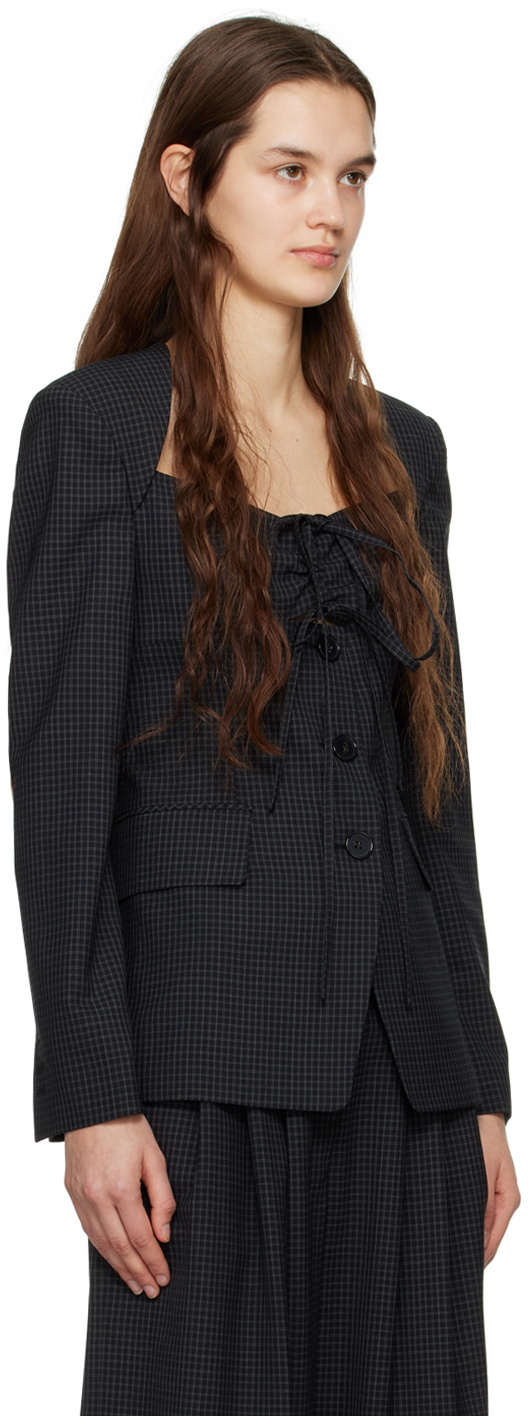 J KOO Khaki Cut Out Blazer