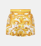 Dolce&Gabbana Majolica high-rise cotton shorts