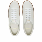 Saint Laurent Men's SL06 Court Leather Signature Sneakers in White/Gum