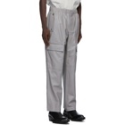 Helmut Lang Grey Leather Utility Trousers