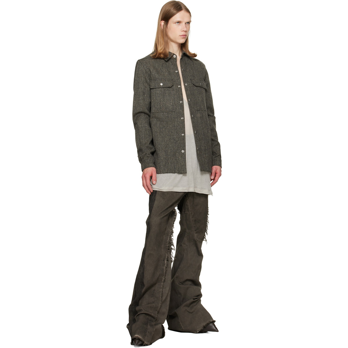 Rick Owens Gray Tower Bolan Bootcut Jeans
