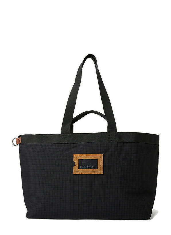 Photo: Tonal Check Tote Bag in Black