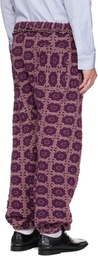 Edward Cuming Purple Vertical Garden Twisted Track Pants