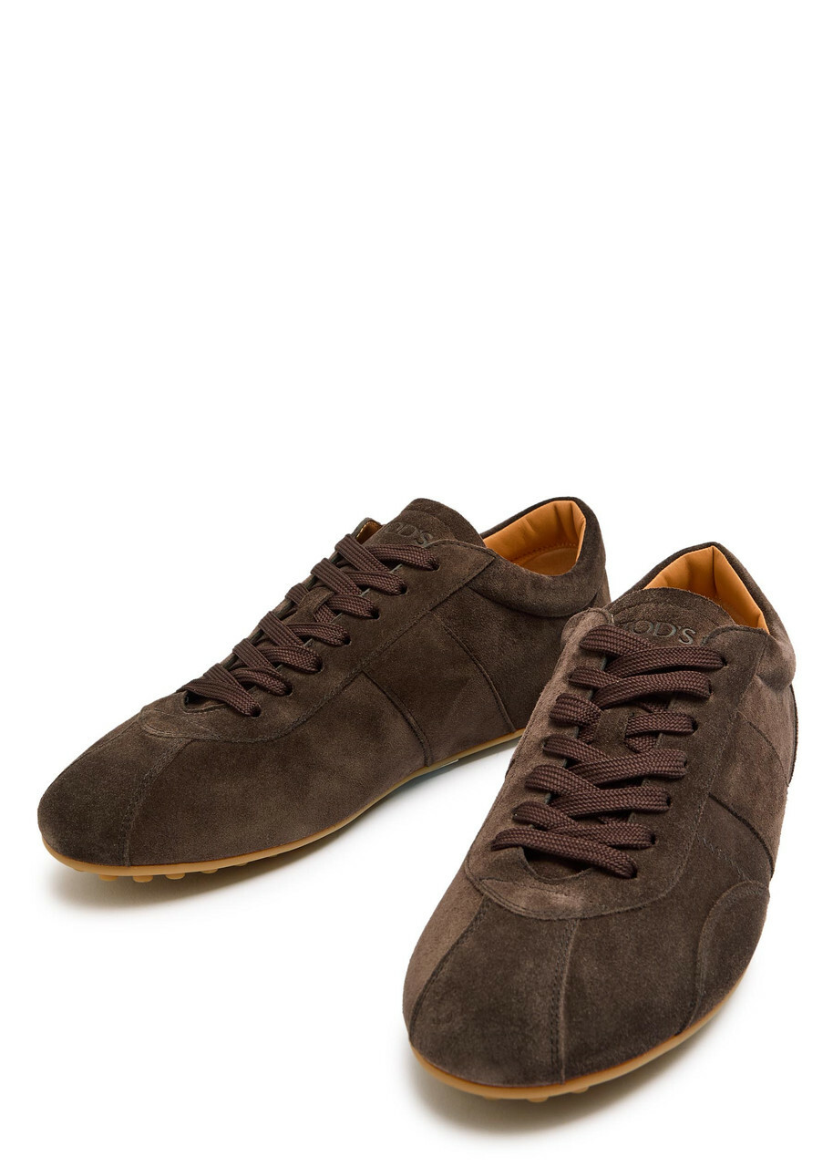 Tods Panelled Suede Sneakers Brown