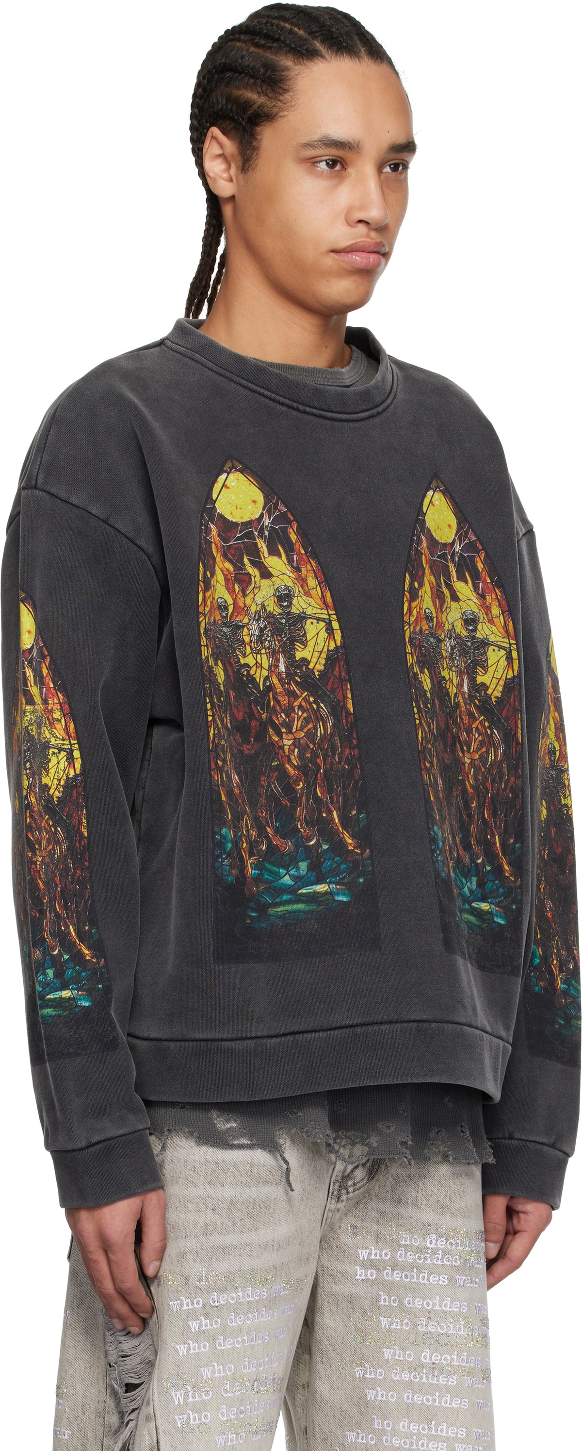 Who Decides War Black Anvil Crewneck Sweatshirt