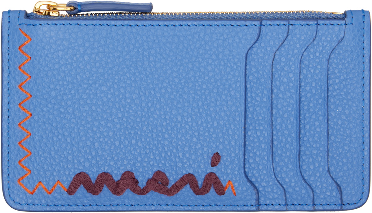 Marni Blue Zipped Card Holder