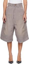 WILLY CHAVARRIA Gray Stockton Double Knee Shorts