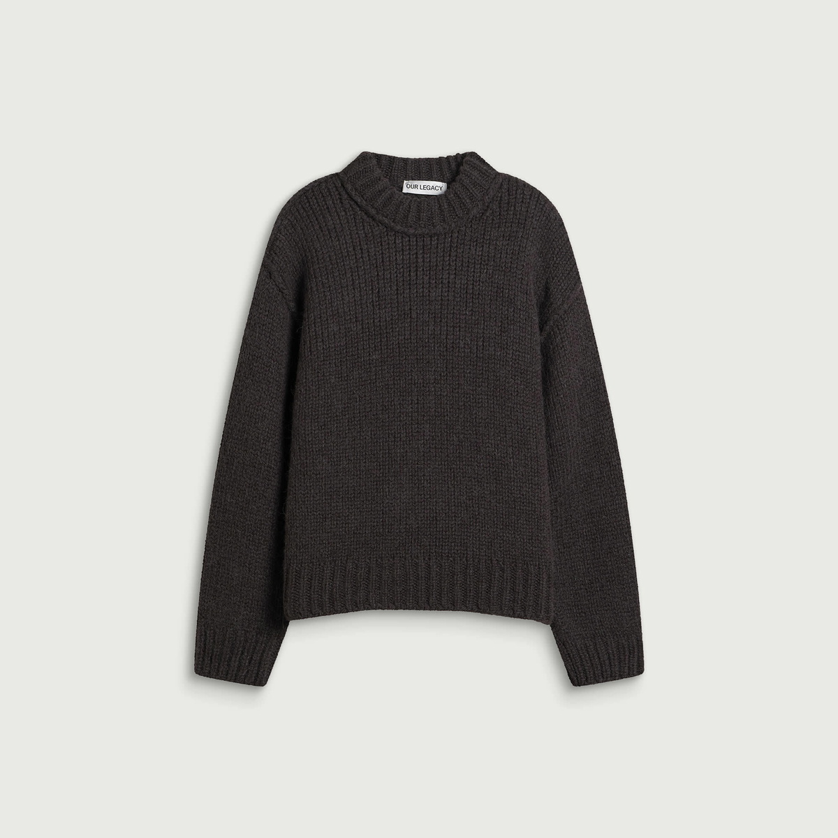 Our Legacy Men's Bear Mega Alpaca Wool Mock Roundneck in Brown