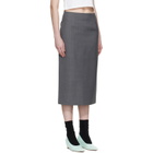 SHUSHU/TONG Gray Straight Fitted Midi Skirt