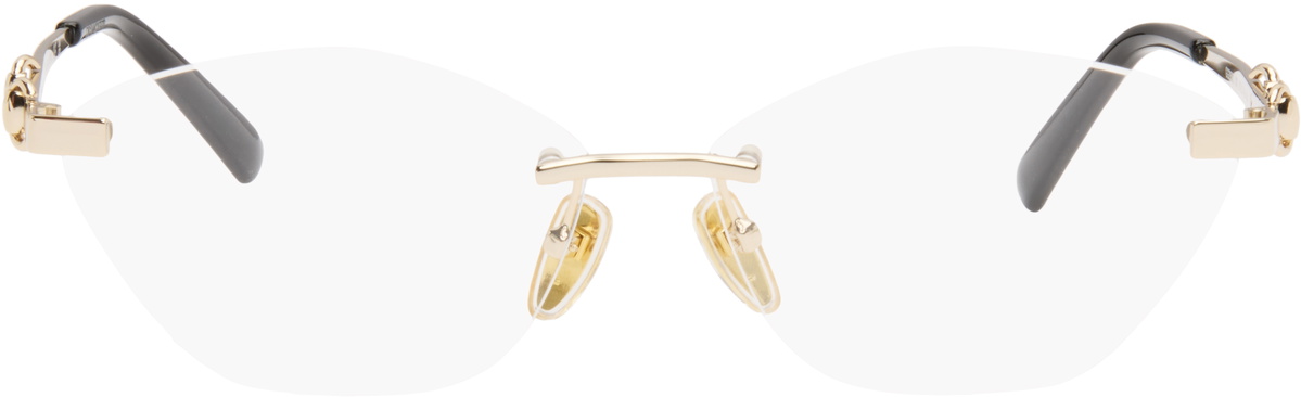 Gucci Gold Cat-Eye Optical Glasses