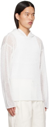 AMOMENTO White Netted Hoodie
