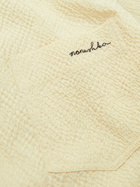 NANUSHKA - Venci Camp Collar Logo-Embroidered Seersucker Shirt - Neutrals