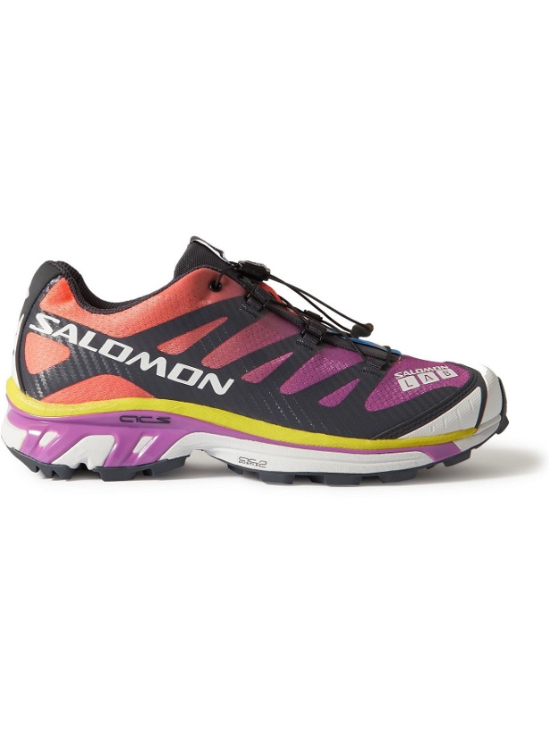 Photo: SALOMON - XT-4 Advanced Rubber-Trimmed Coated-Mesh Running Sneakers - Purple