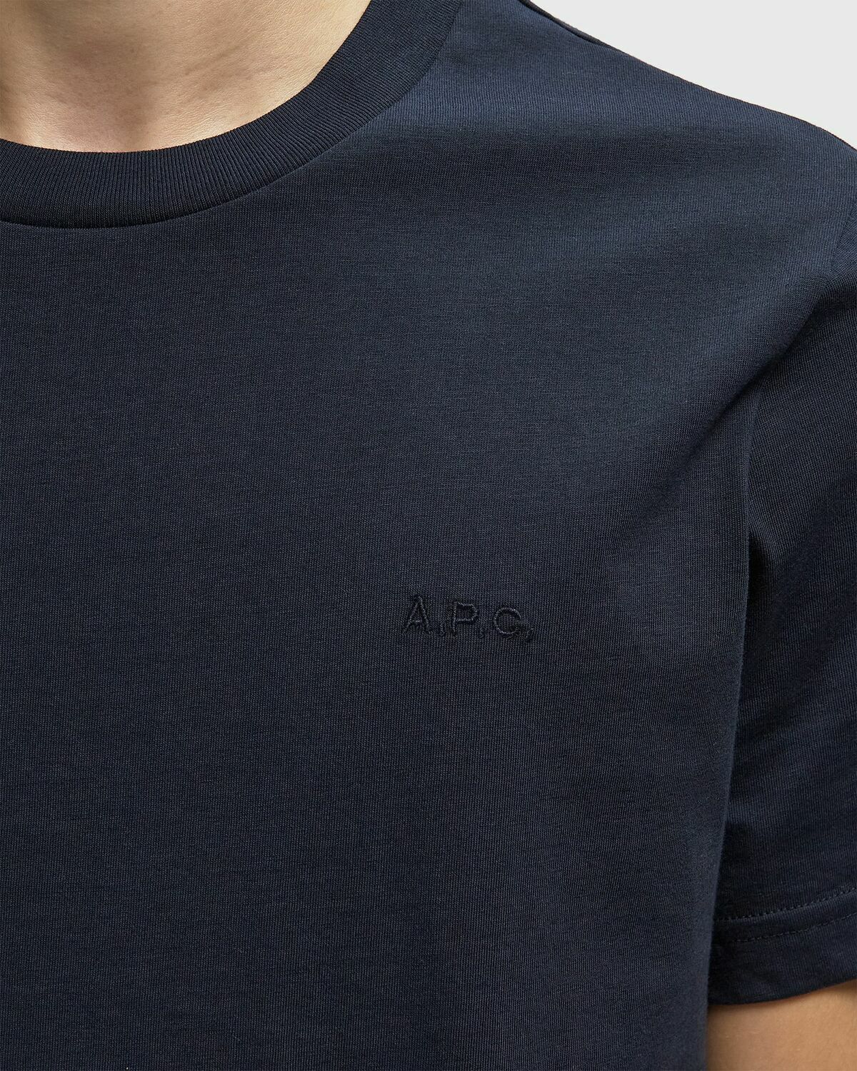 A.P.C. JERSEY BIOLOGIQUE Blue Mens Shortsleefe