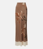 SIR Azaliea floral silk maxi skirt