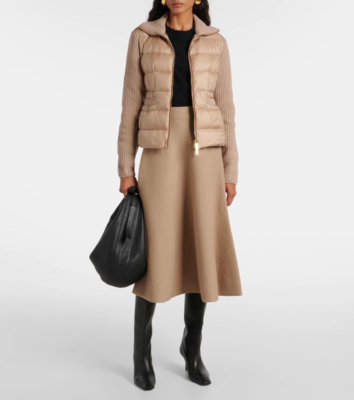 Moncler Down-paneled knitted wool jacket Moncler