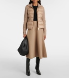 Moncler Down-paneled knitted wool jacket