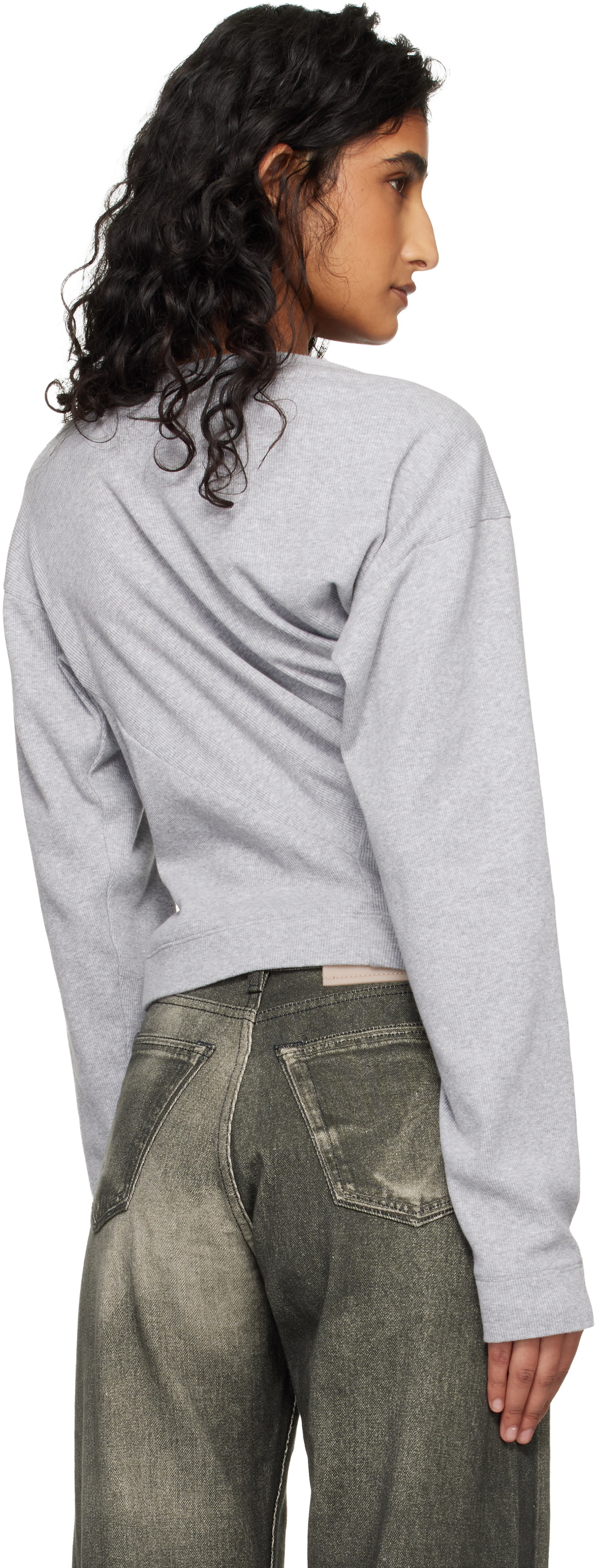 Vivienne Westwood Gray 96 Switch Long Sleeve Hebo T-shirt