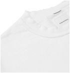 Sasquatchfabrix. - Distressed Printed Fleece-Back Cotton-Blend Jersey Sweatshirt - White