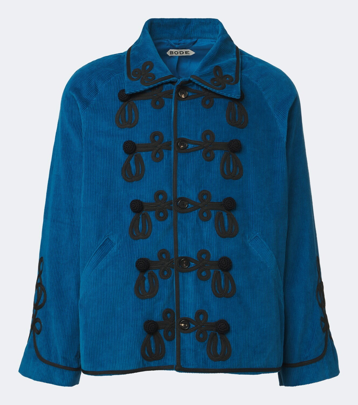 Bode Stagecoach embroidered cotton corduroy jacket