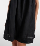 Dôen Almadia lace-trimmed ramie minidress