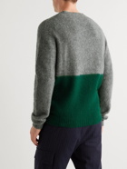 Boglioli - Colour-Block Virgin Wool and Cashmere-Blend Sweater - Gray
