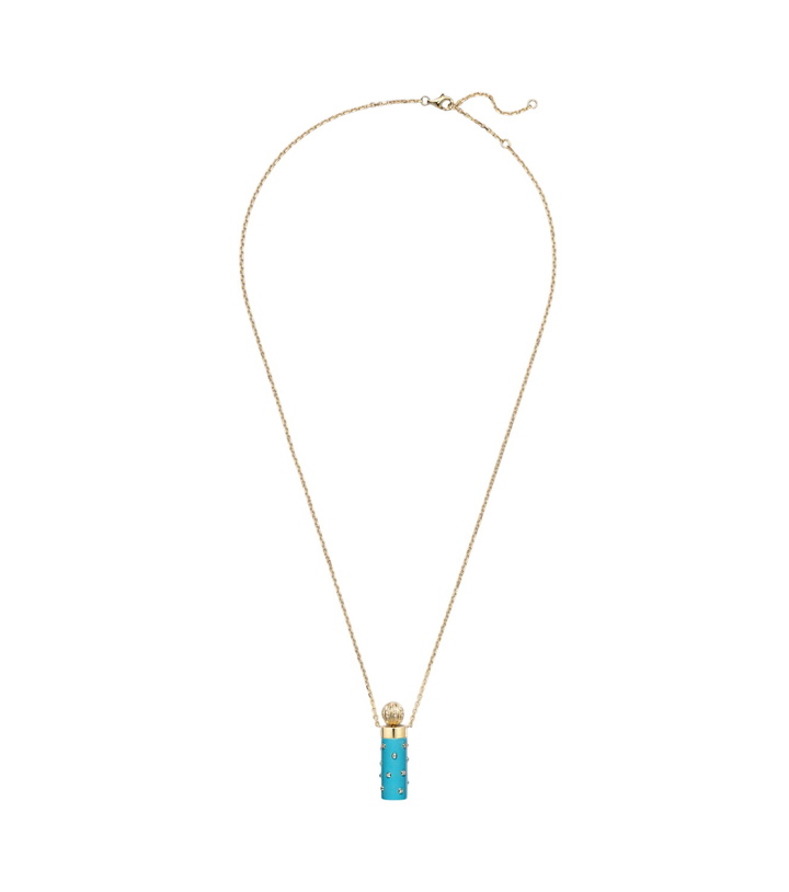 Photo: Yvonne Léon Petit Vase Berlingot and Bouchon 9kt white and yellow gold pendant necklace with emerald and diamond