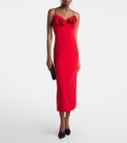 Magda Butrym Floral-appliqué wool-blend midi dress