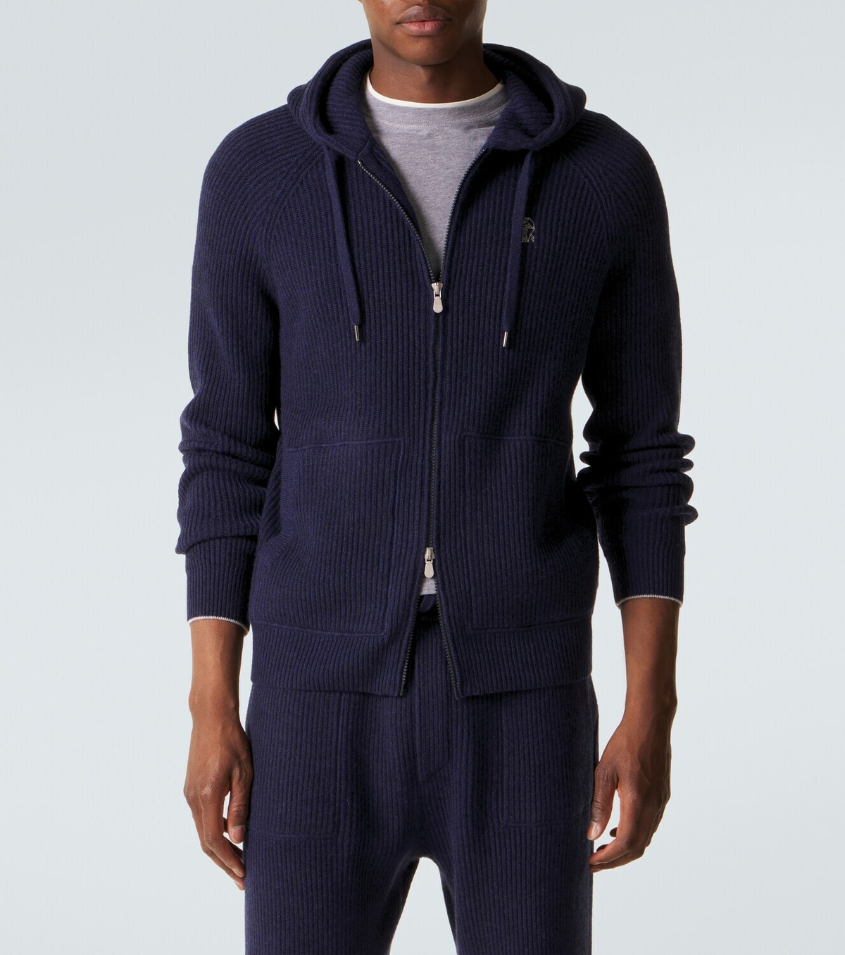 Brunello Cucinelli Ribbed-knit cashmere zip-up cardigan