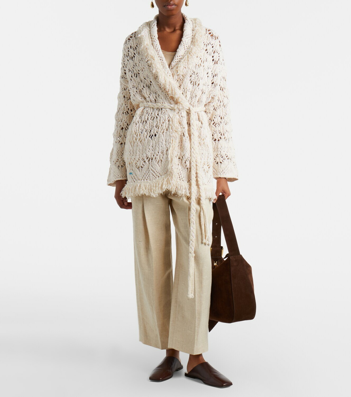 Alanui Lagoon Romance cotton-blend cardigan