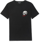 Alexander McQueen - Logo-Embroidered Printed Cotton-Jersey T-Shirt - Men - Black