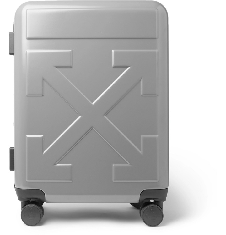 Photo: Off-White - Arrow Polycarbonate Carry-On Suitcase - Silver