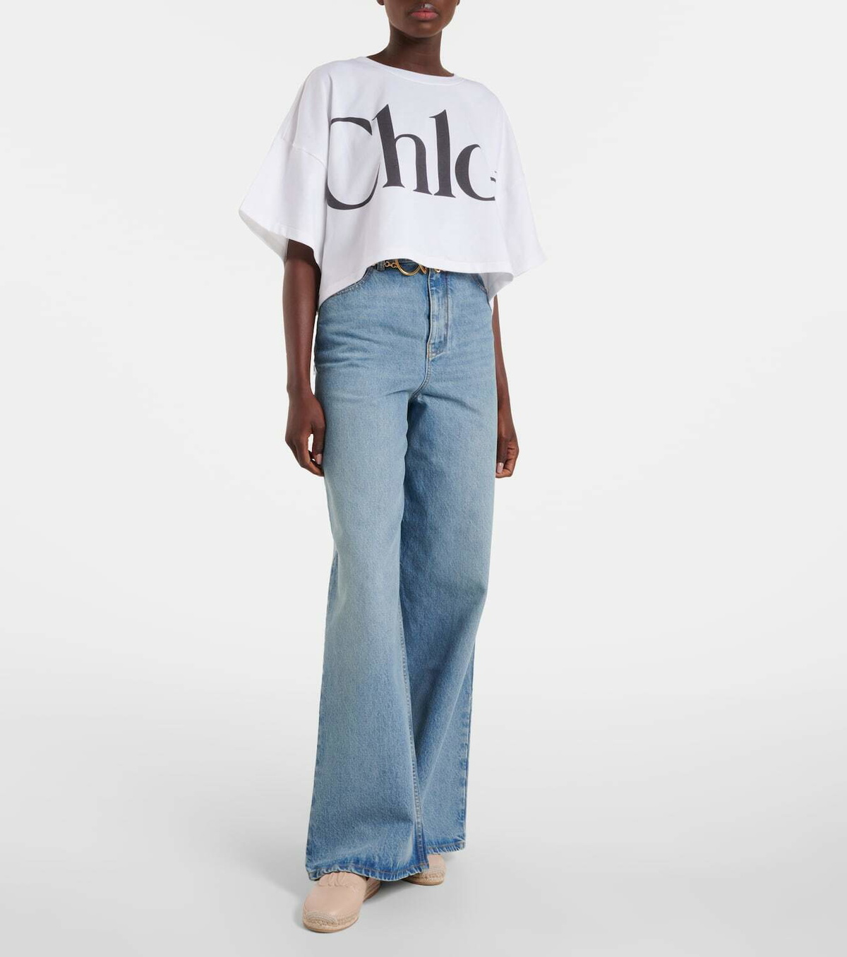 Chloé Isla logo leather espadrilles