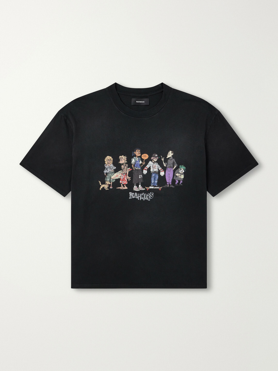 NAHMIAS - Printed Cotton-Jersey T-Shirt - Black