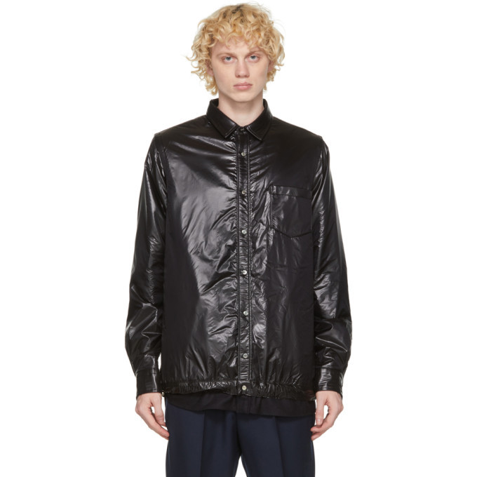 Photo: Sacai Black Nylon and Melton Shirt