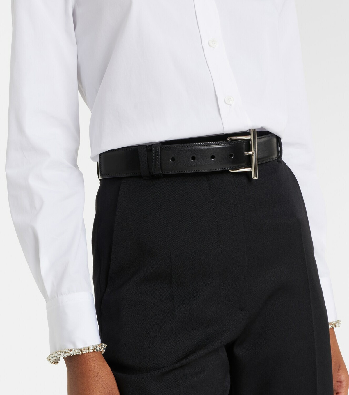 McQueen T-Bar Hip leather belt