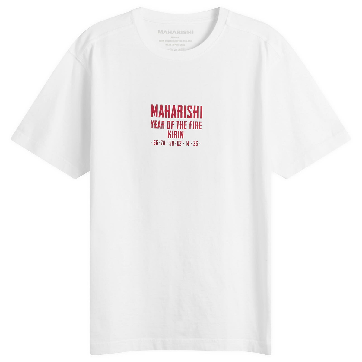 Maharishi Men's Paper Cut Kirin T-Shirt in White