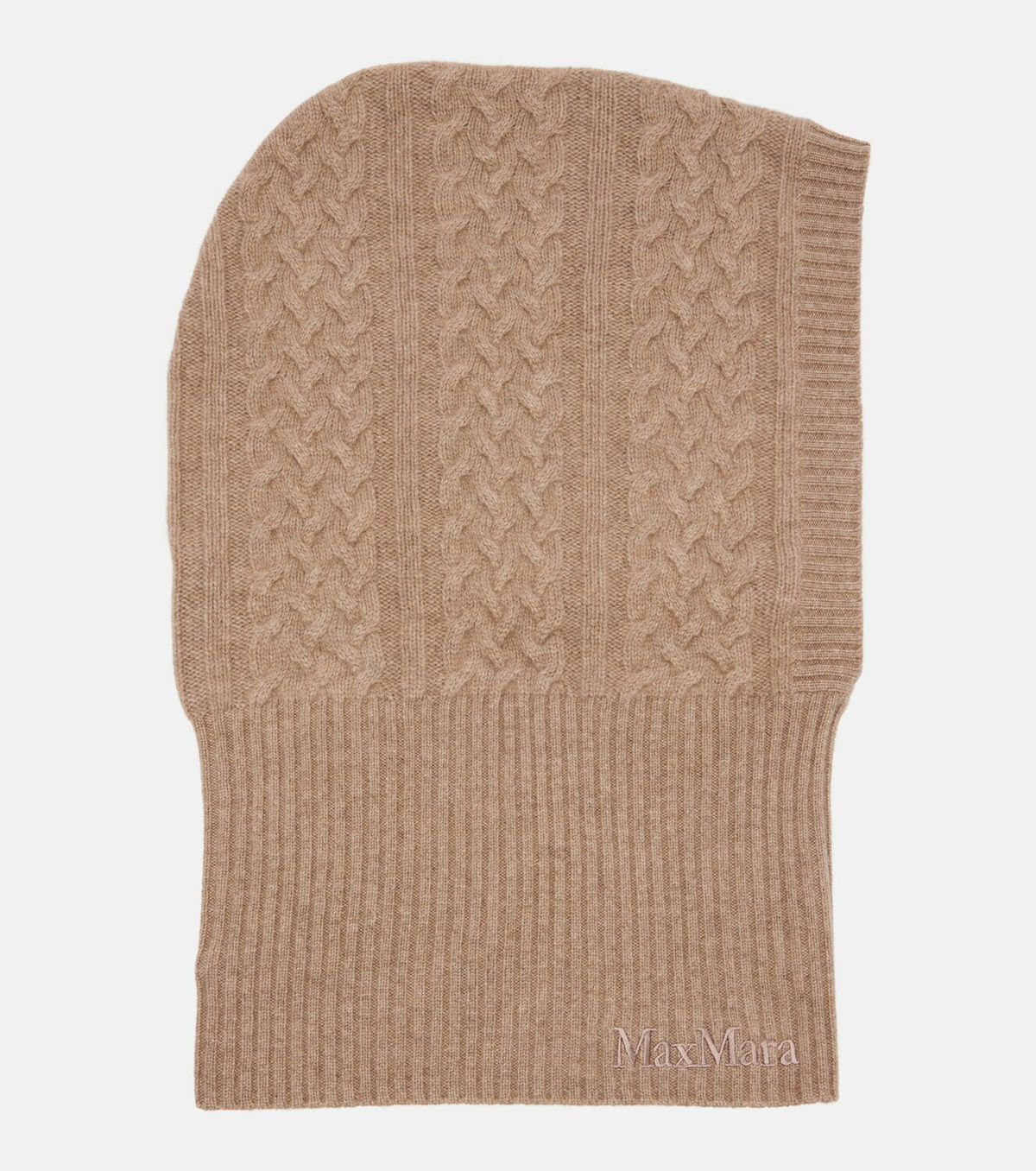Max Mara Romana cable-knit cashmere hood