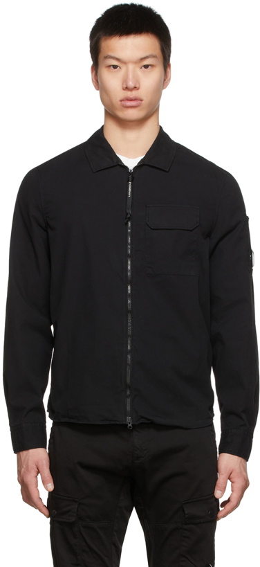 Photo: C.P. Company Black Gabardine Zipped Shirt