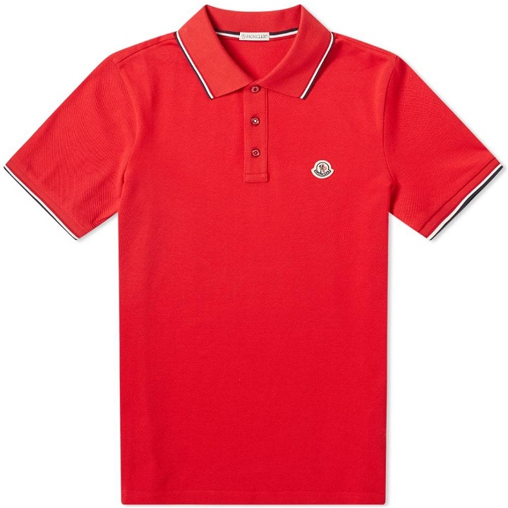 Photo: Moncler Classic Contrast Tipped Polo Red