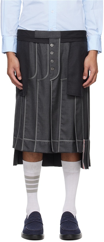 Photo: Thom Browne Gray Deconstructed Skirt