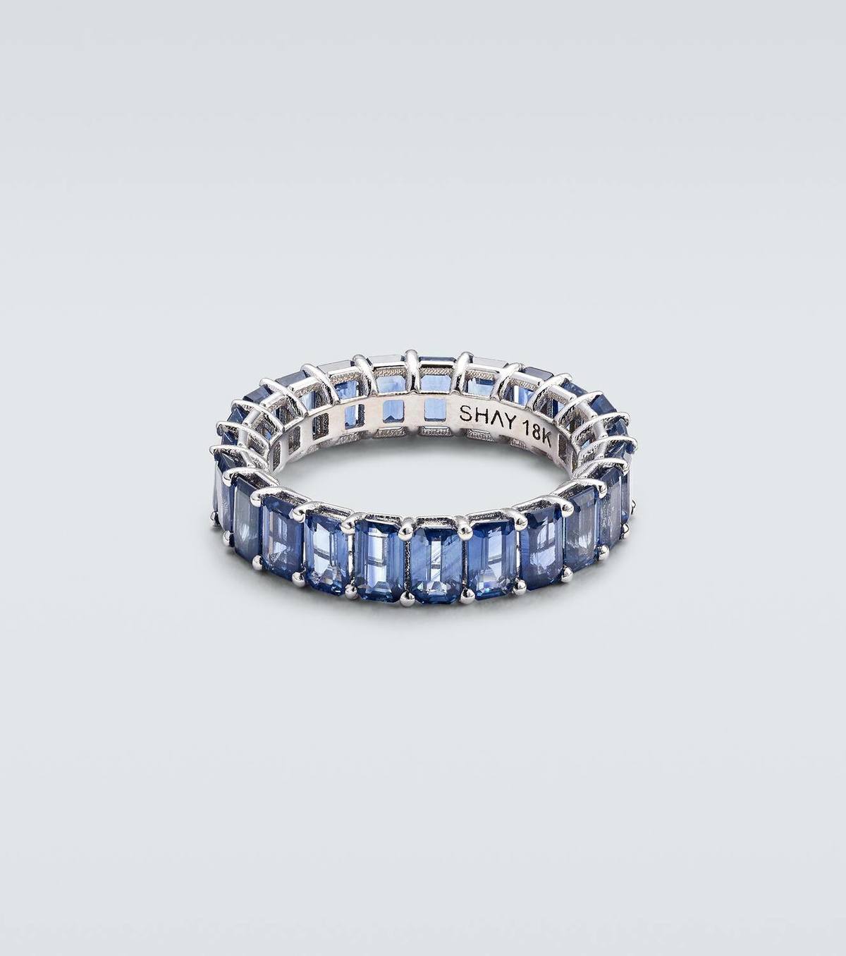 Shay Jewelry Eternity 18kt white gold ring with sapphires