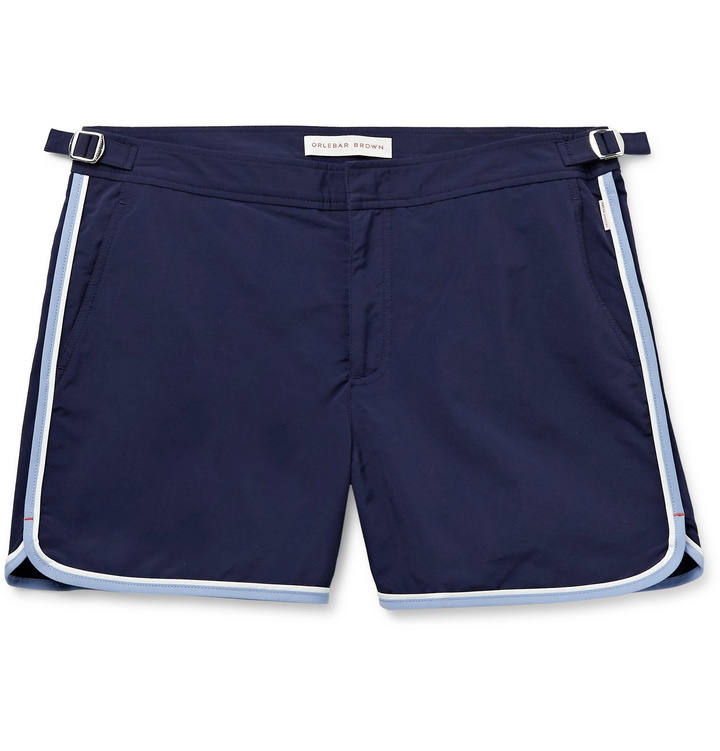 Photo: Orlebar Brown - Setter Slim-Fit Short-Length Striped Swim Shorts - Blue