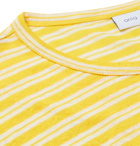 Onia - Chad Striped Linen-Blend T-Shirt - Yellow